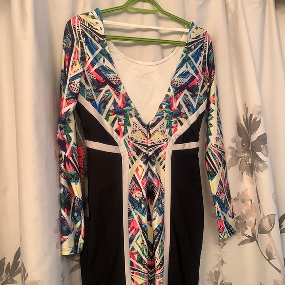 World of couture size M black/multi coloured body con dress form fitting - Picture 7 of 8